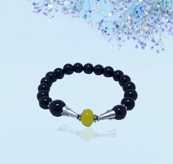 black agate & yellow jade bracelet