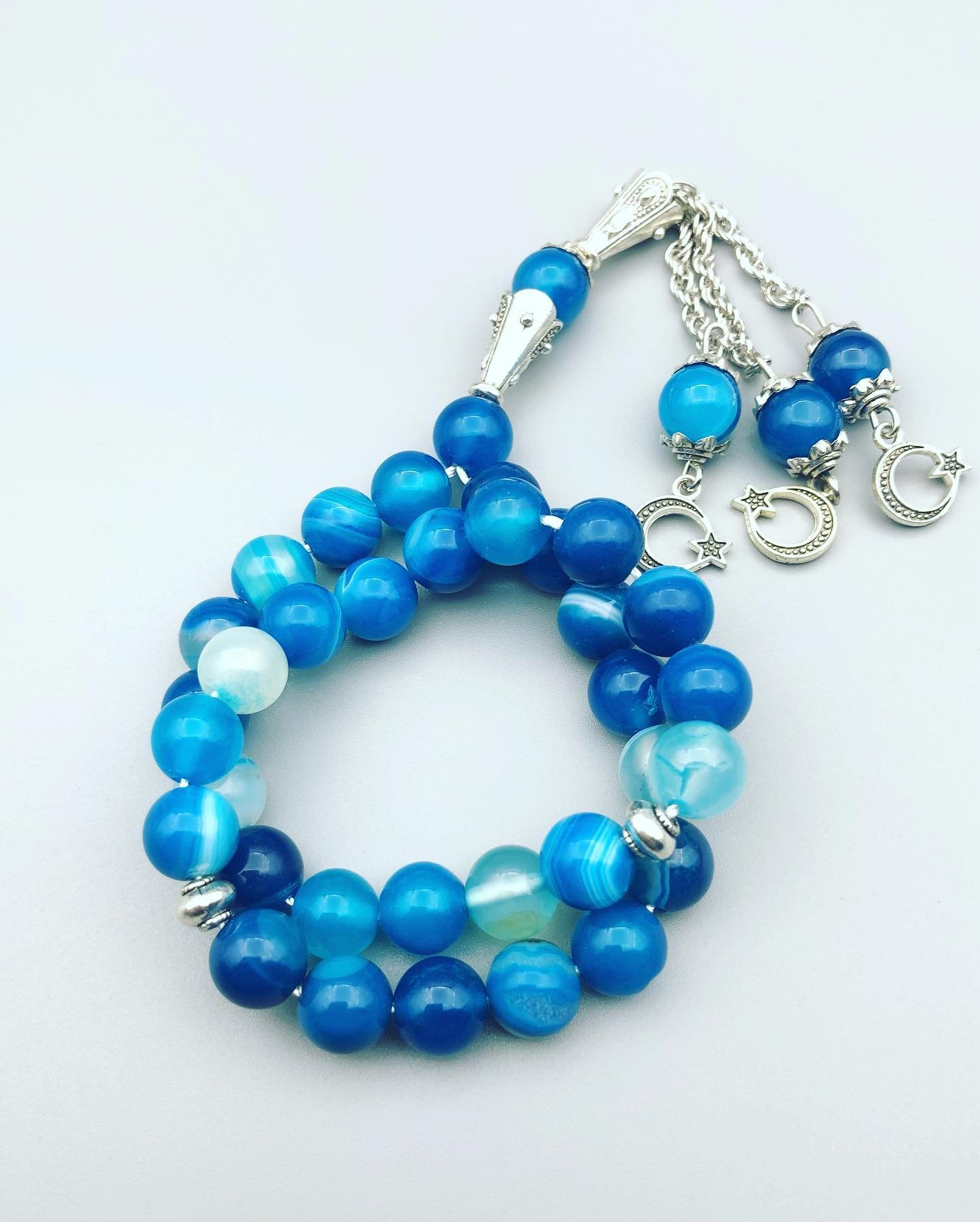 Tasbih Natural Blue Agate Stone