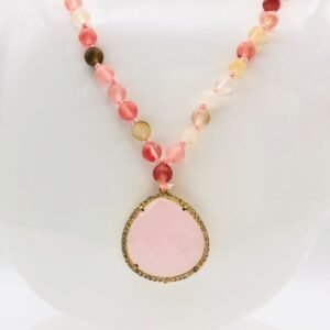 Strawberry Rose Quartz Necklace