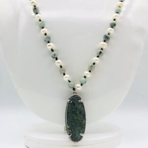 Jasper And Pearls Necklace