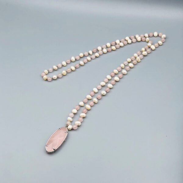 Rose Quartz Pearls Necklace