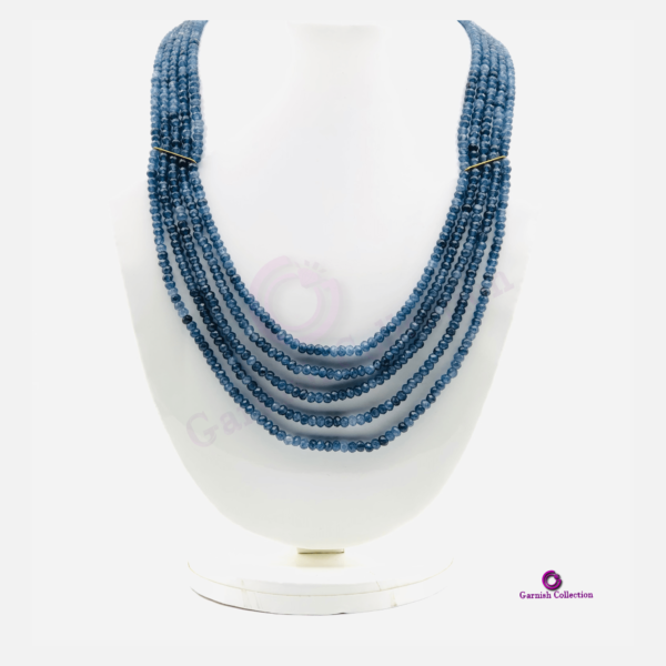 Dark Sapphire Blue Jade Necklace