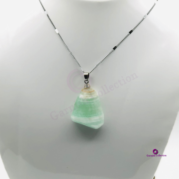 Pistachio Calcite pendant-925 Sterling Silver Chain