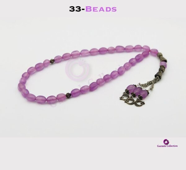 Purple Agate/Aqeeq Tasbih Tumble Shape