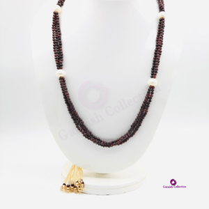 Natural Garnet & Pearl Necklace