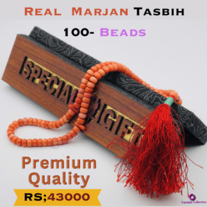 Real Marjan Stone Tasbih 100-Beads Premium