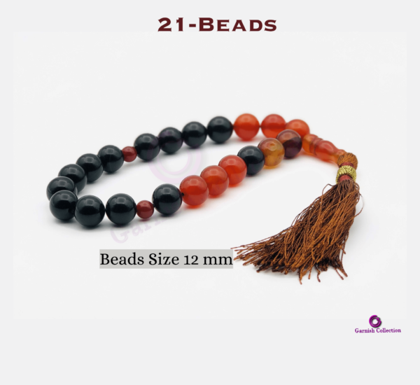 Brown Black Aqeeq Tasbih 21 Beads