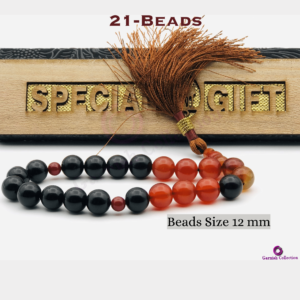 Brown Black Aqeeq Tasbih 21 Beads