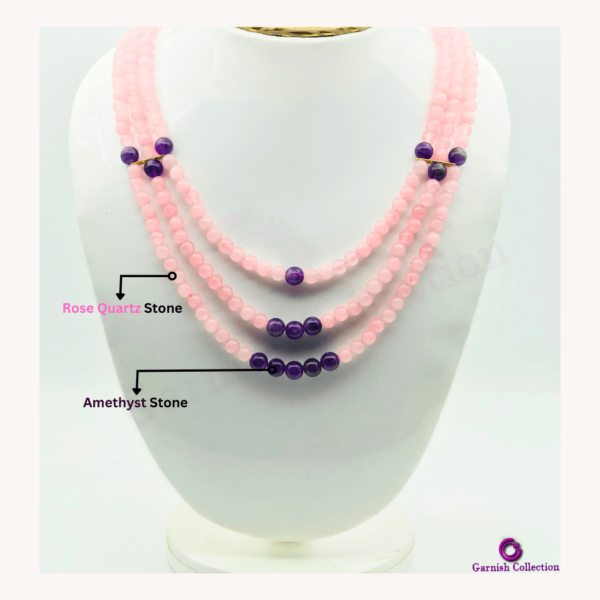 Rose Quartz & Amethyst Stone Necklace