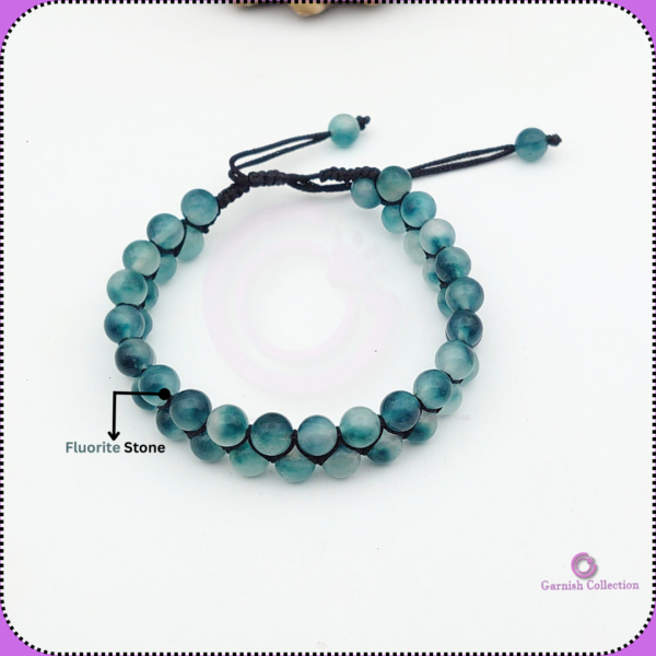 Fluorite 2-Row Rope Braided Bracelet