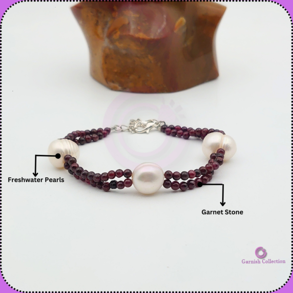 Premium Pearls and Garnet Stone Bracelet