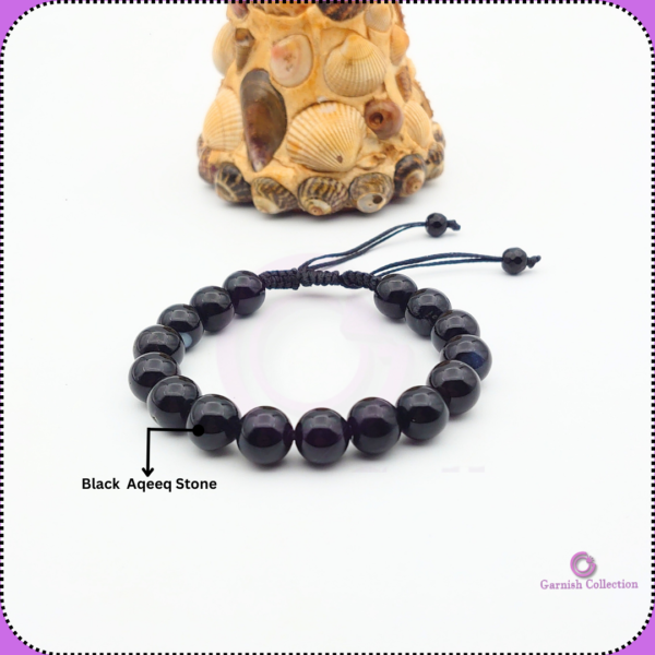 Black Agate (Aqeeq) Stone Bracelet